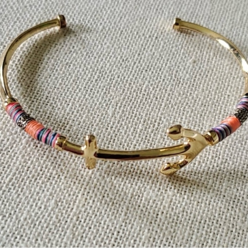 Stella & Dot Voyager Gold Anchor Bracelet with Multicolor Accents